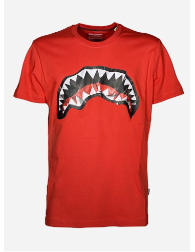 SPRAYGROUND T_SHIRT UOMO,CRUMPLED SHARK RED