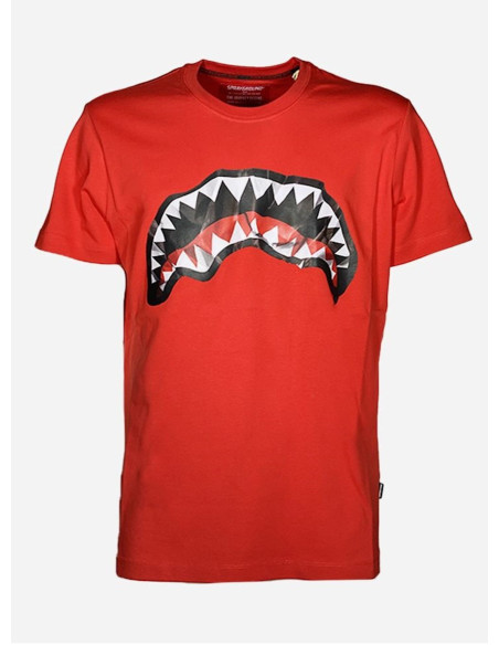 SPRAYGROUND T_SHIRT UOMO,CRUMPLED SHARK RED