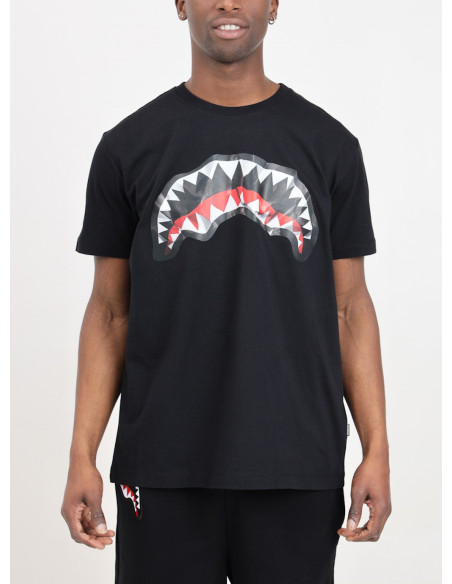 SPRAYGROUND T_SHIRT UOMO,CRUMPLED SHARK BLK