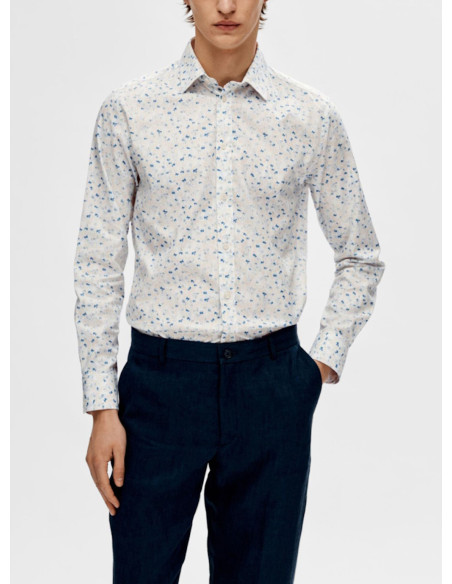 SELECTED CAMICIA UOMO SLHSLIMSOHO-ETHAN AOP SHIRT 