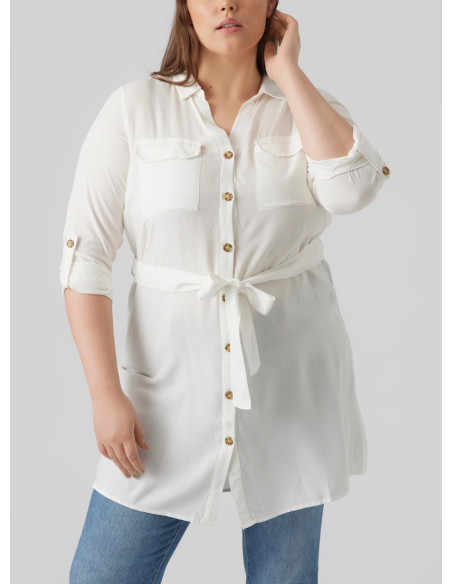 VERO MODA CURVE BUMPY L/S SHIRT DRESS WVN GA NOOS 