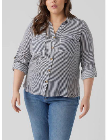 VERO MODA CURVE CAMICIA DONNA BUMPY L/S SHIRT NEW 