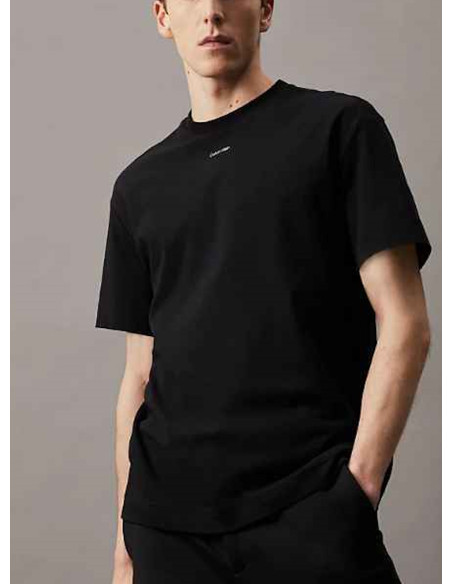 CALVIN KLEIN  T-SHIRT UOMO,NANO LOGO INTERLOCK,