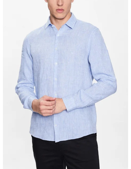 CALVIN KLEIN CAMICIA UOMO LINEN SOLID SLIM SHI