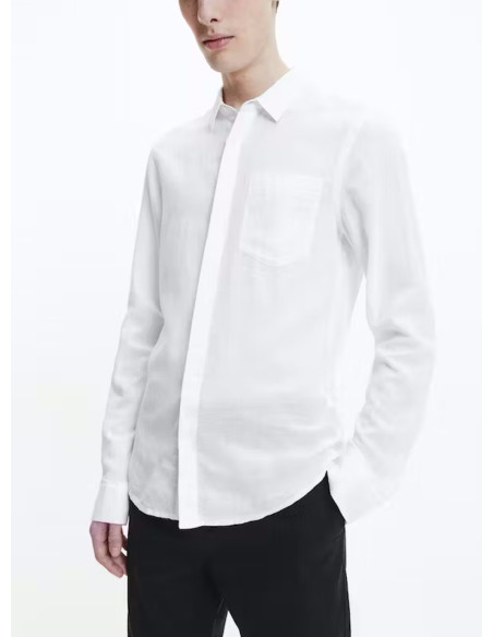 CALVIN KLEIN CAMICIA UOMO,LINEN COTTON REGULAR, YA