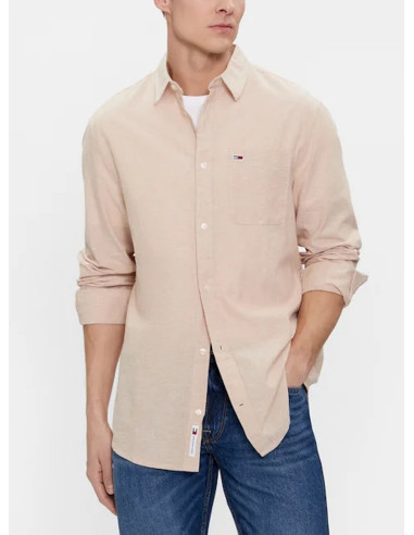 TOMMY JEANS CAMICIA UOMO REG LINEN BLEND