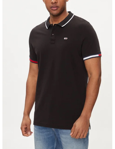 TOMMY JEANS POLO UOMO SLIM FLAG CUFFS