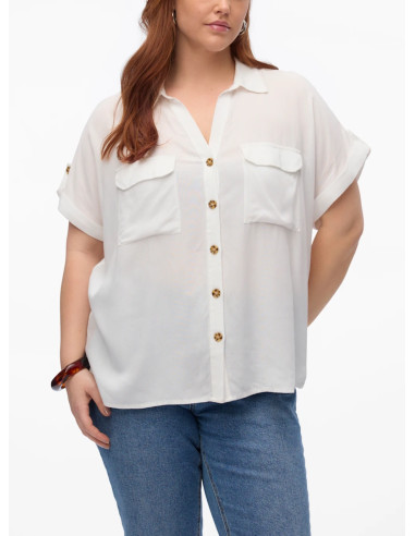 VERO MODA CURVE CAMICIA M.C DONNA CBUMPY S/S SHIRT