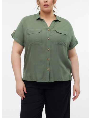 VERO MODA CURVE CAMICIA M.C DONNA CBUMPY S/S SHIRT