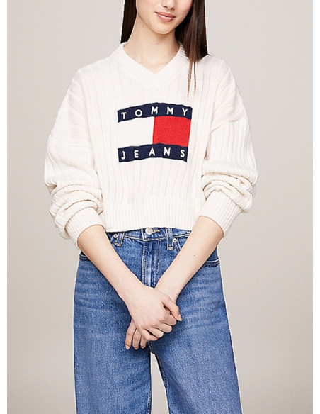 TOMMY JEANS PULLOVER DONNA VNCK CENTER FLAG