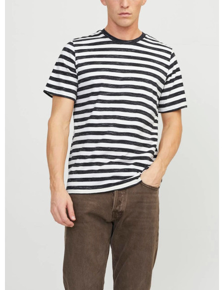 JACK & JONES T-SHIRT UOMO,JORTAMPA STRIPE TEE SS C