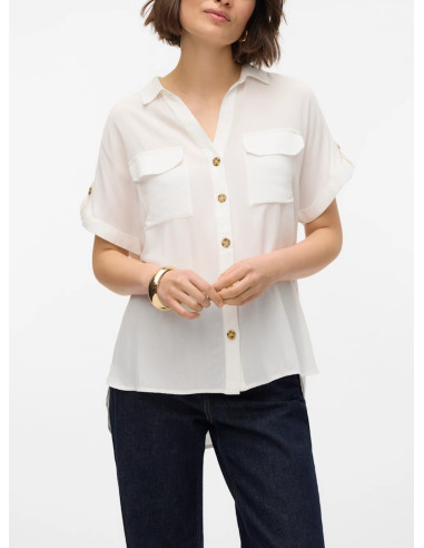 VERO MODA DONNA BUMPY S/S SHIRT WVN GA NOOS