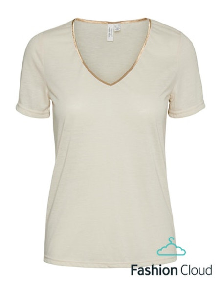 VERO MODA T-SHIRT DONNA KAREN SS GOLD V-NECK TOP J