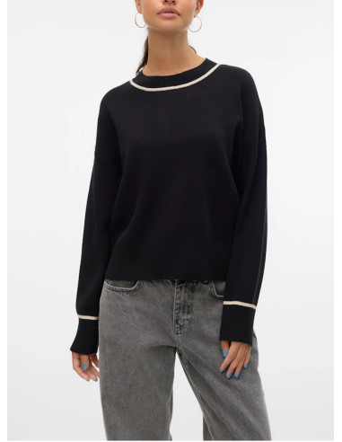 VERO MODA SABA LS O-NECK CONTRAST PULLOVER LCS