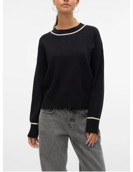 VERO MODA SABA LS O-NECK CONTRAST PULLOVER LCS