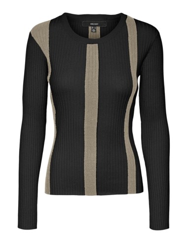 VERO MODA DONNA GOLD NEW RIB LS O-NECK PULLOVER