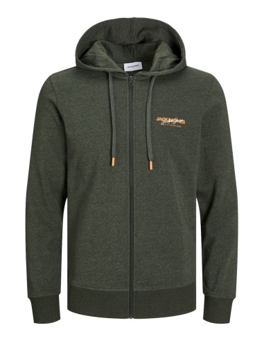 JACK & JONES UOMO ALVIS SWEAT ZIP HOOD