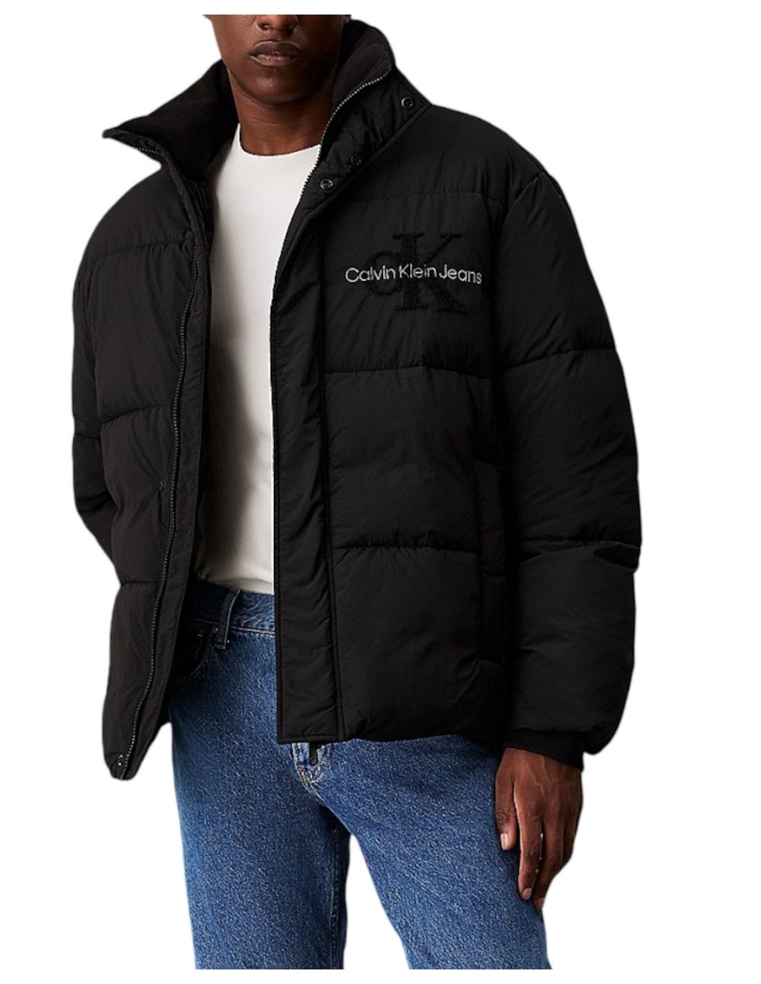 CALVIN KLEIN JEANS GIUBBINO UOMO CHENILLE PUFFER Taglia S Color Ck black