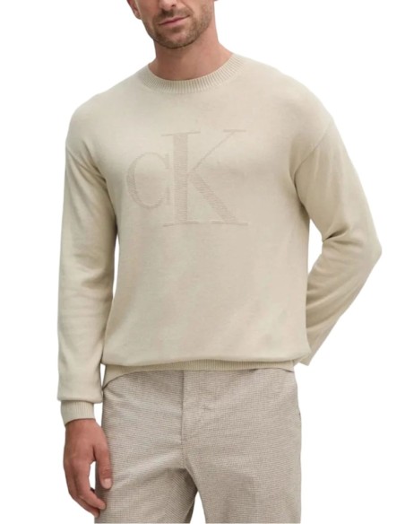 CALVIN KLEIN JEANS MAGLIA UOMO  INTARSIA MIX STIT,