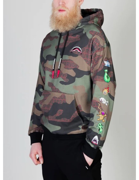 SPRAYGROUND FELPA UOMO,CAMO PATCHES HOODIE