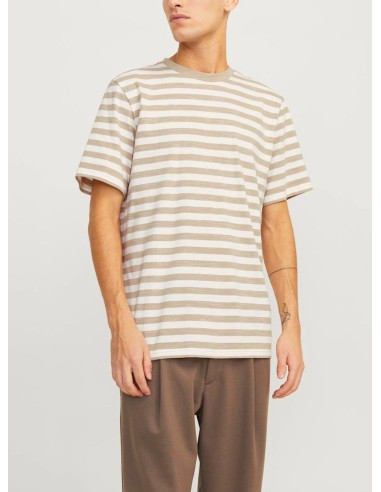 JACK & JONES T-SHIRT UOMO,JORTAMPA STRIPE TEE SS C