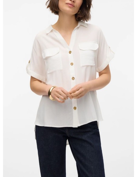 VERO MODA DONNA BUMPY S/S SHIRT WVN GA NOOS