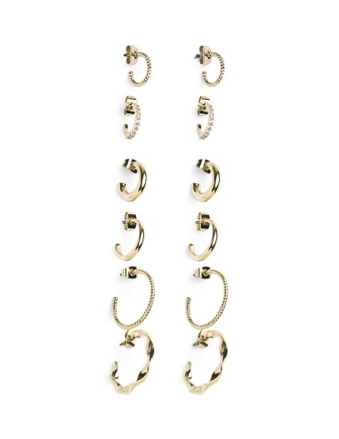 PIECES DONNA DIONA HOOP EARRINGS 6-PACK NOOS