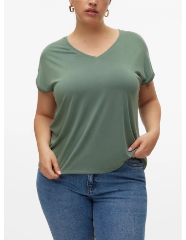 VERO MODA CURVE T-SHIRT FILLI SS V-NECK TEE GA NOO