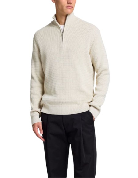 SELECTED UOMO SLHTHEO LS KNIT STRUCTURE HALF ZIP