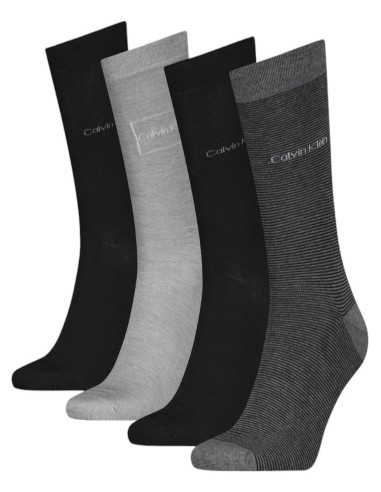 CALVIN KLEIN  MEN SOCK 4P LOGO GIFTBOX, ONE SIZE