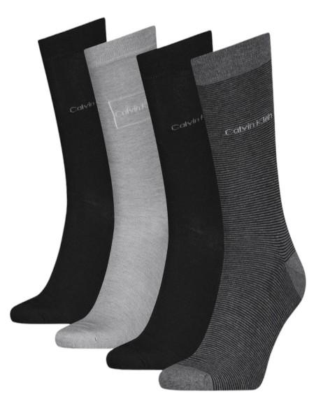 CALVIN KLEIN  MEN SOCK 4P LOGO GIFTBOX, ONE SIZE