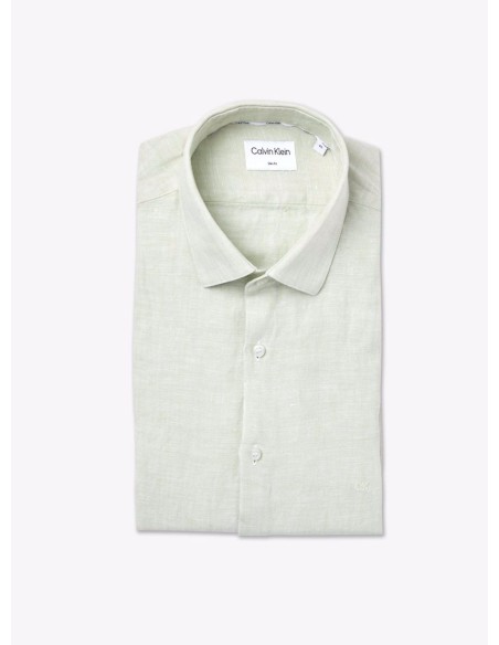 CALVIN KLEIN  CAMICIA UOMO LINEN SOLID SLIM SHI