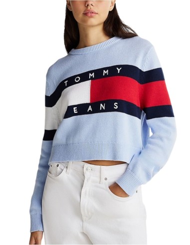 TOMMY JEANS MAGLIA DONNA CENTER FLAG SWEA, C3Q