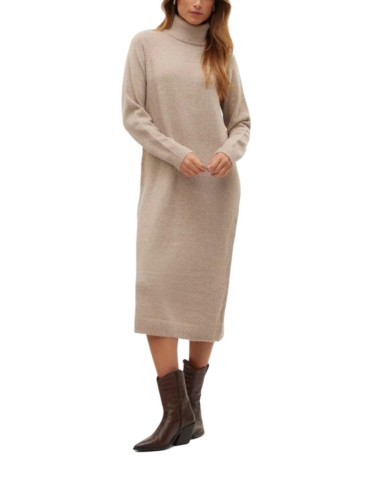 VERO MODA DONNA MARWA LS HIGH NECK CALF KNIT DRESS