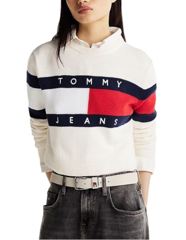 TOMMY JEANS MAGLIA DONNA  CENTER FLAG SWEA, YBH