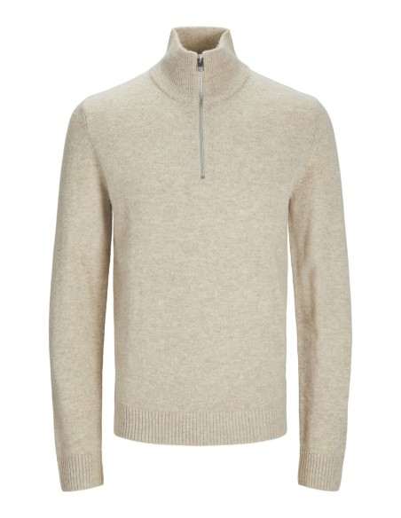 JACK & JONES UOMO JPRCCLAMBSWOOL KNIT HALF ZIP