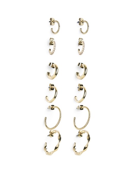 PIECES DONNA DIONA HOOP EARRINGS 6-PACK NOOS