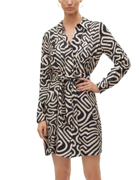 VERO MODA DONNA VIGDIS L/S ABK SHIRT DRESS WVN BTQ