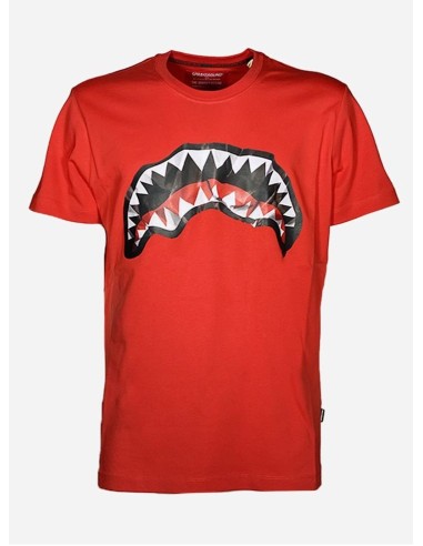 SPRAYGROUND T_SHIRT UOMO,CRUMPLED SHARK RED