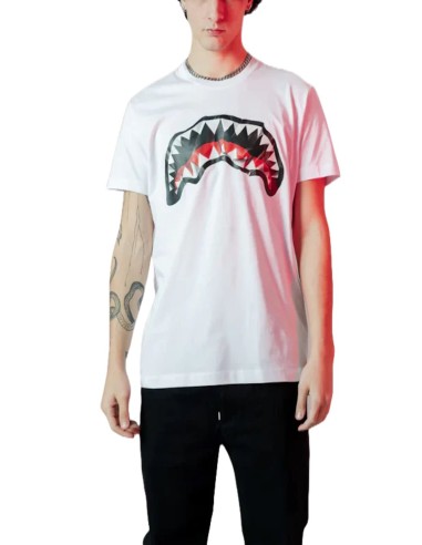 SPRAYGROUND T-SHIRT UOMO,CRUMPLED SHARK WHT