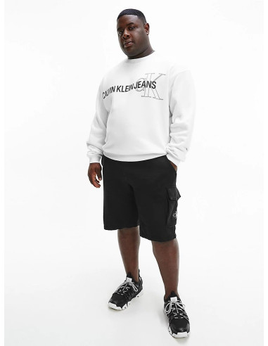 Plus Instit Logo Calvin Klein Herren-Sweatshirt in Weiß Taglia 4XL Farbe  Weiß