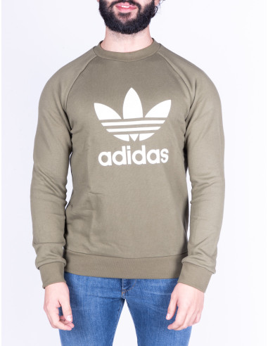 Trefoil Crew Adidas olivfarbenes Herren-Sweatshirt