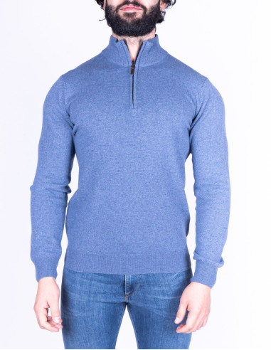 Chandra men's sweater with high neck zip