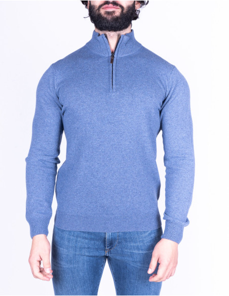 Chandra men's sweater with high neck zip