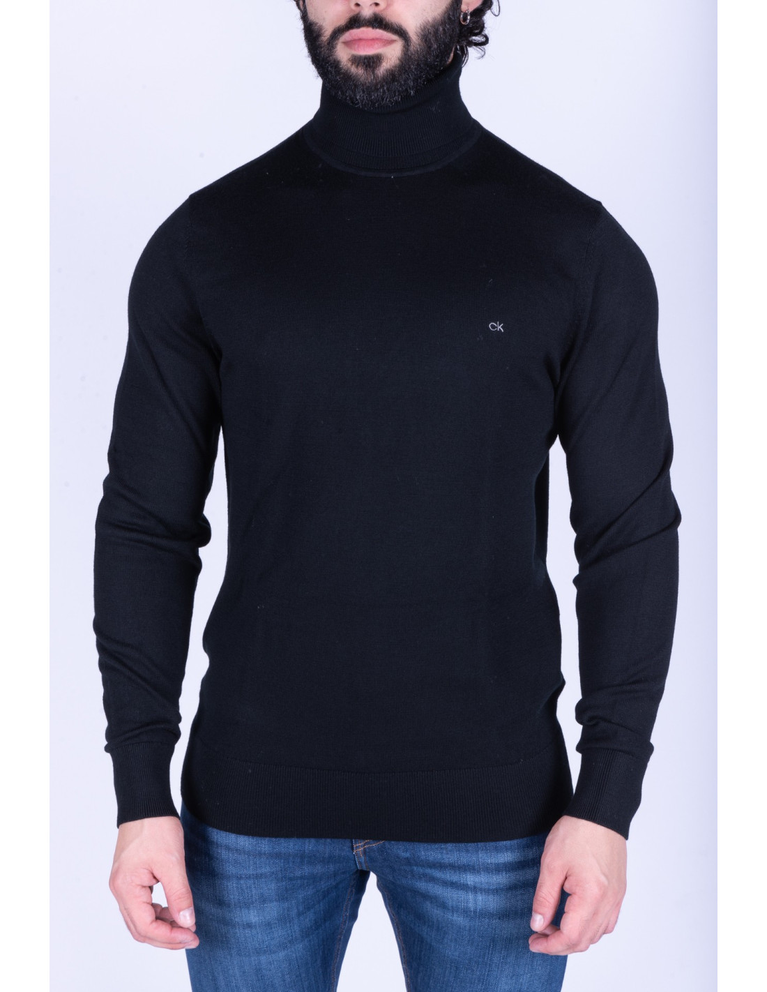 Superior Wool Calvin Klein men\'s black sweater Taglia XS Color Black