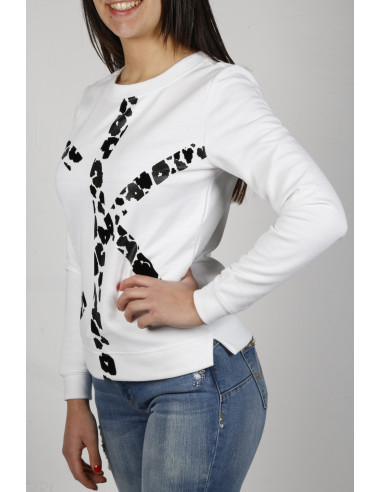 calvin klein white sweatshirt womens