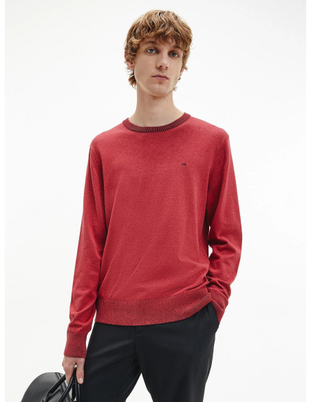 Pull homme Calvin Klein en coton et soie avec logo