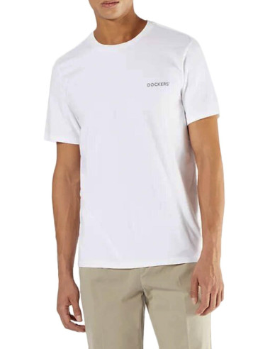 T-shirt uomo girocollo bianca Dockers