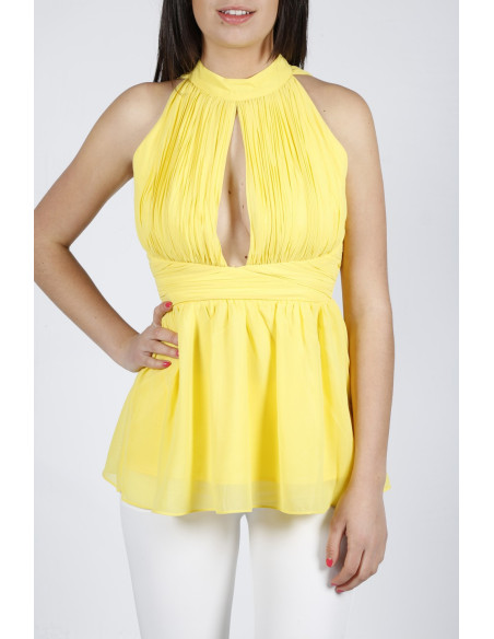 Fracomina sleeveless pleated tank top