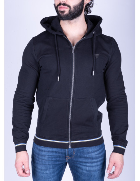 Felpa nera uomo Brooks Hoodie Truck Guess